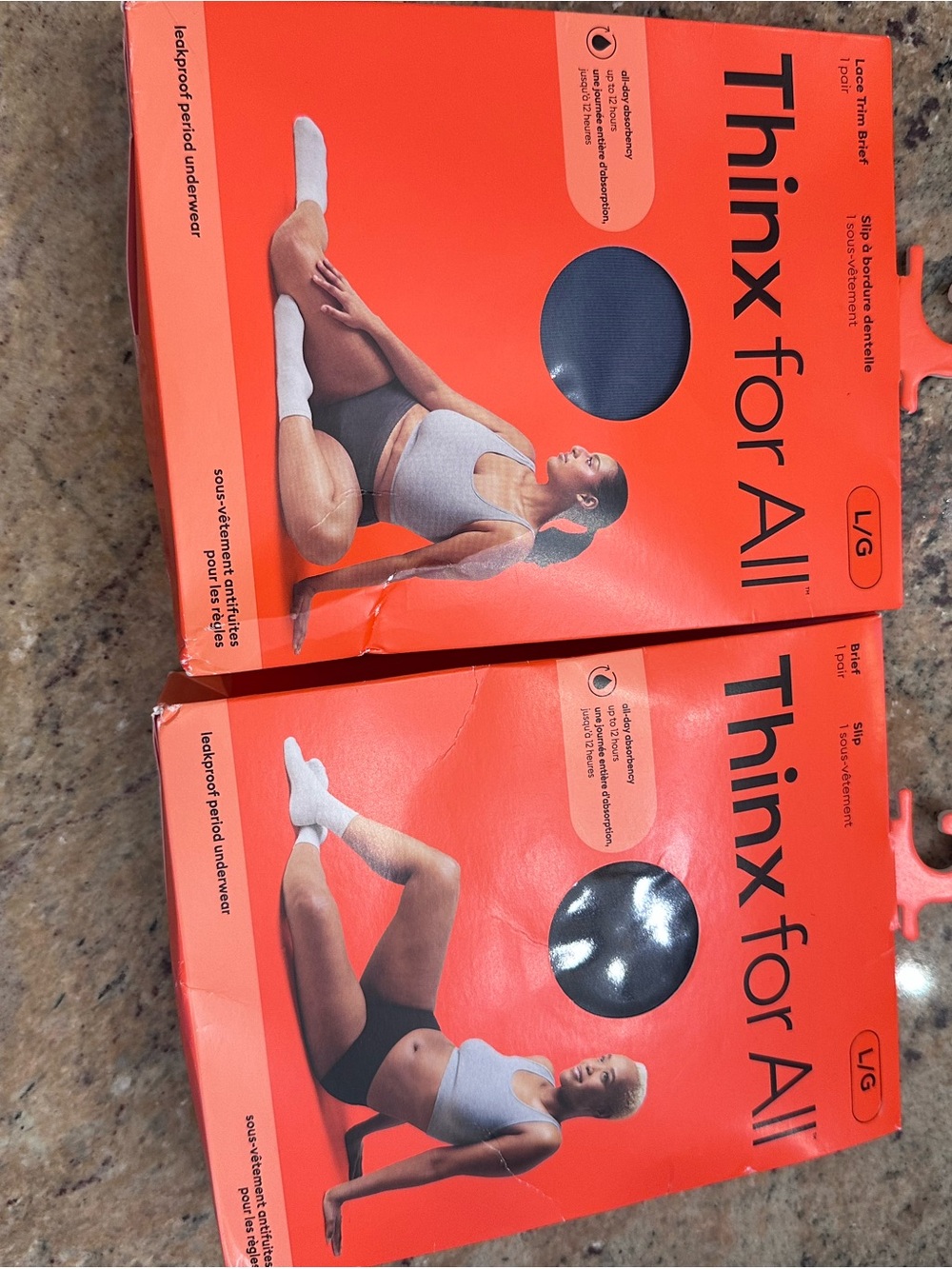 Thinx For All Black Period Underwear set of 2 - L/G